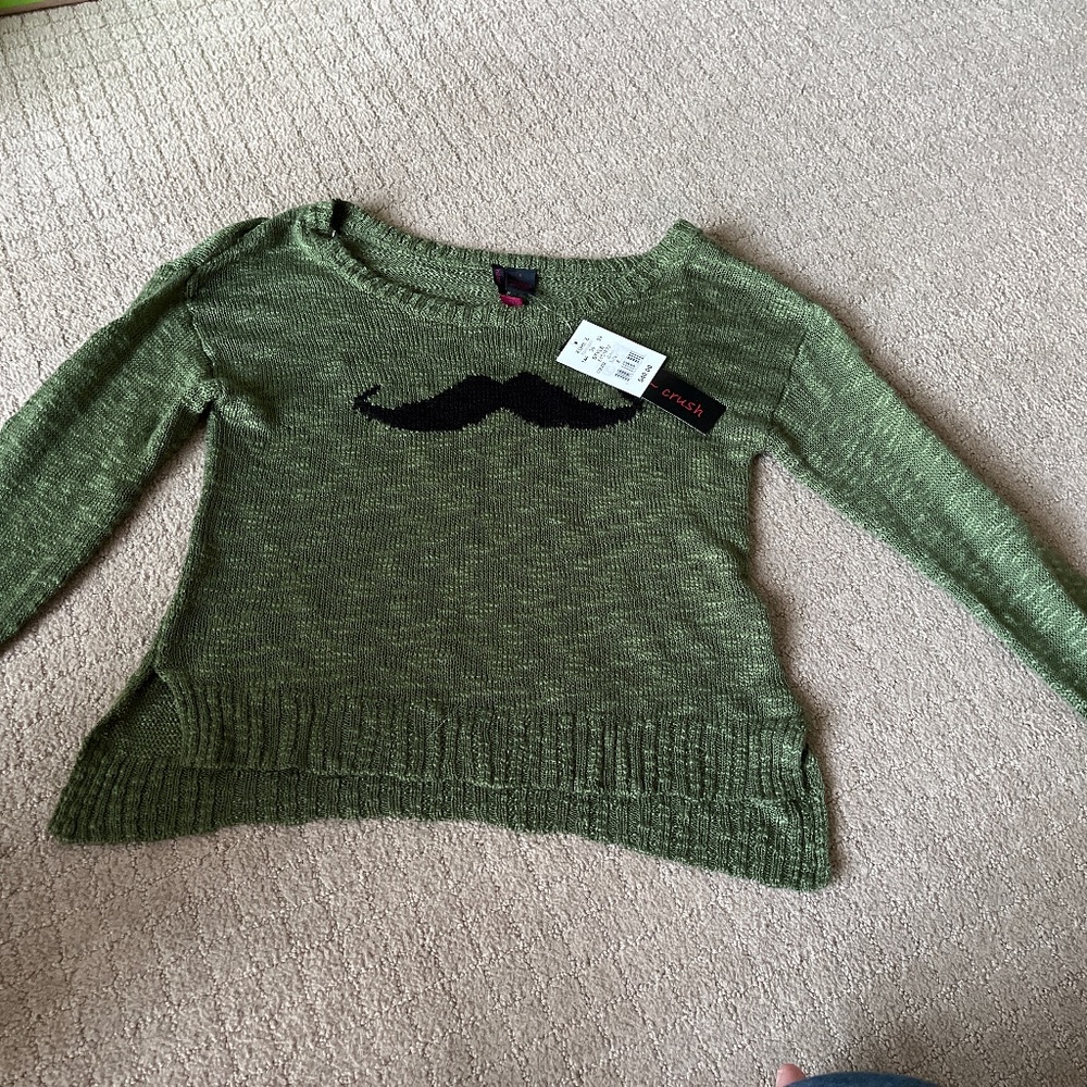 NWT Green Mustache Sweater